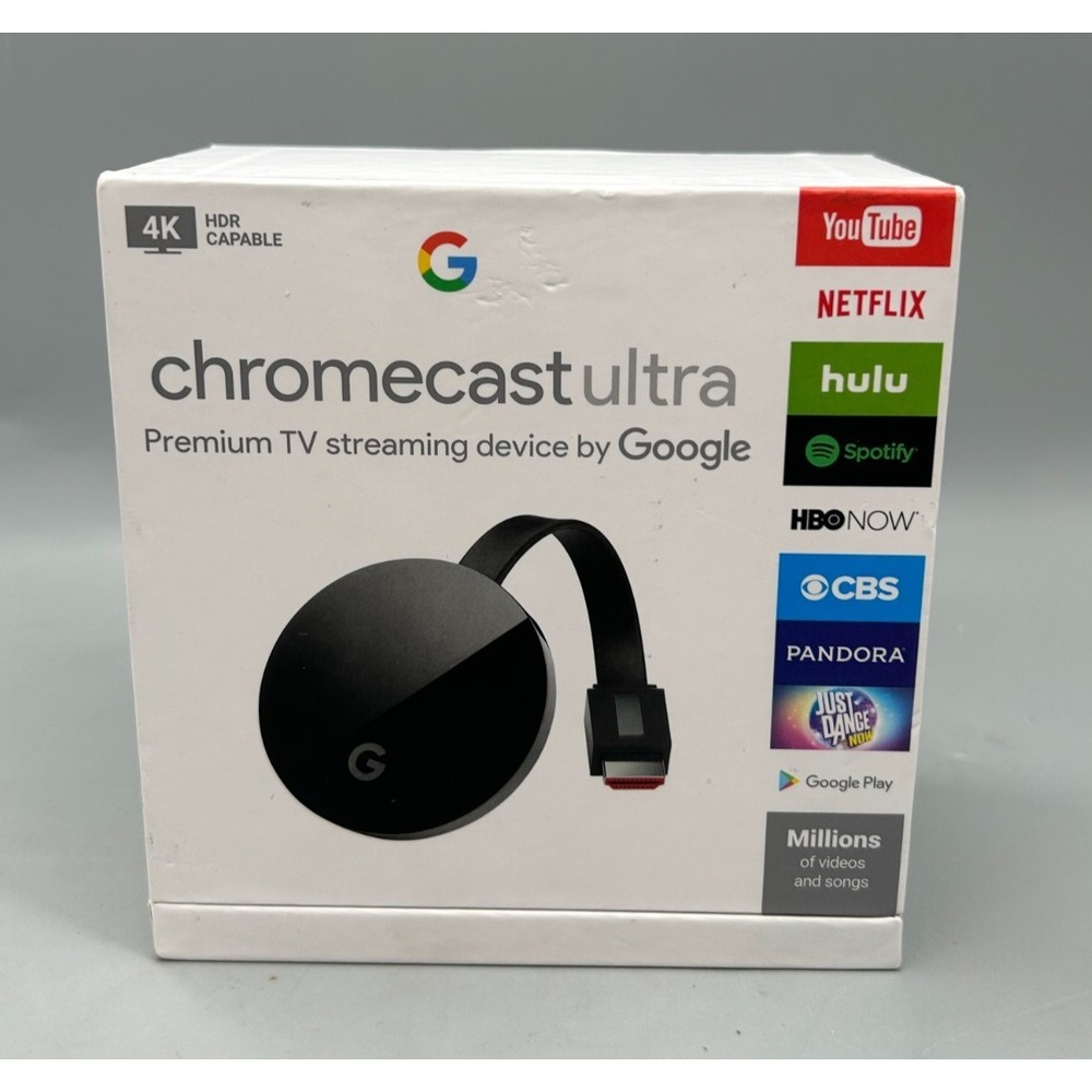 Google Chromecast Ultra 4K HD Media Streaming Device - Sealed